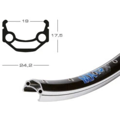 Jante Exal MX19 28" (19-622) 32 Trous Noir